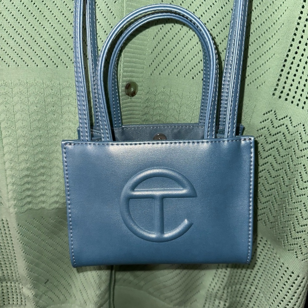 Telfar Blue Mini Shopping Bag